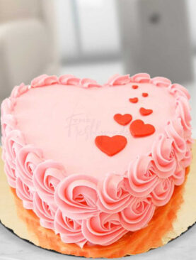 Heart Shaped Strawberry Cake